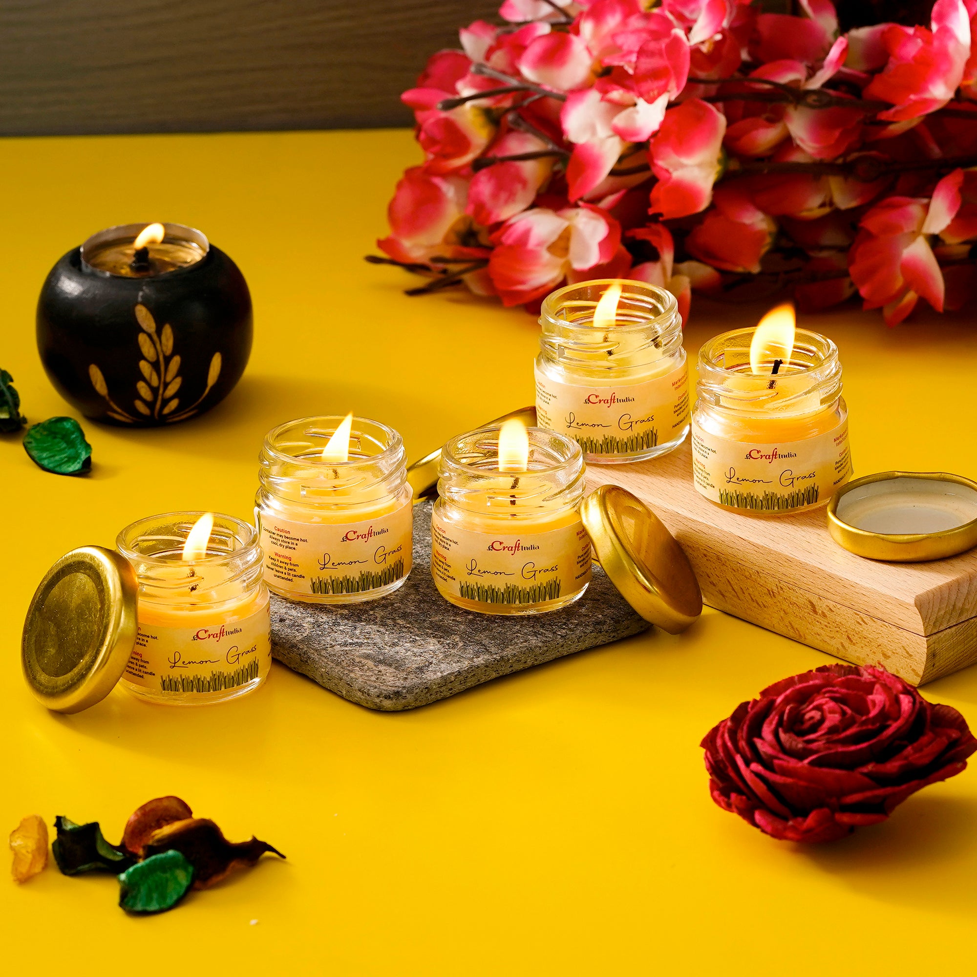 Lemon Grass Scented Minijar Candle
