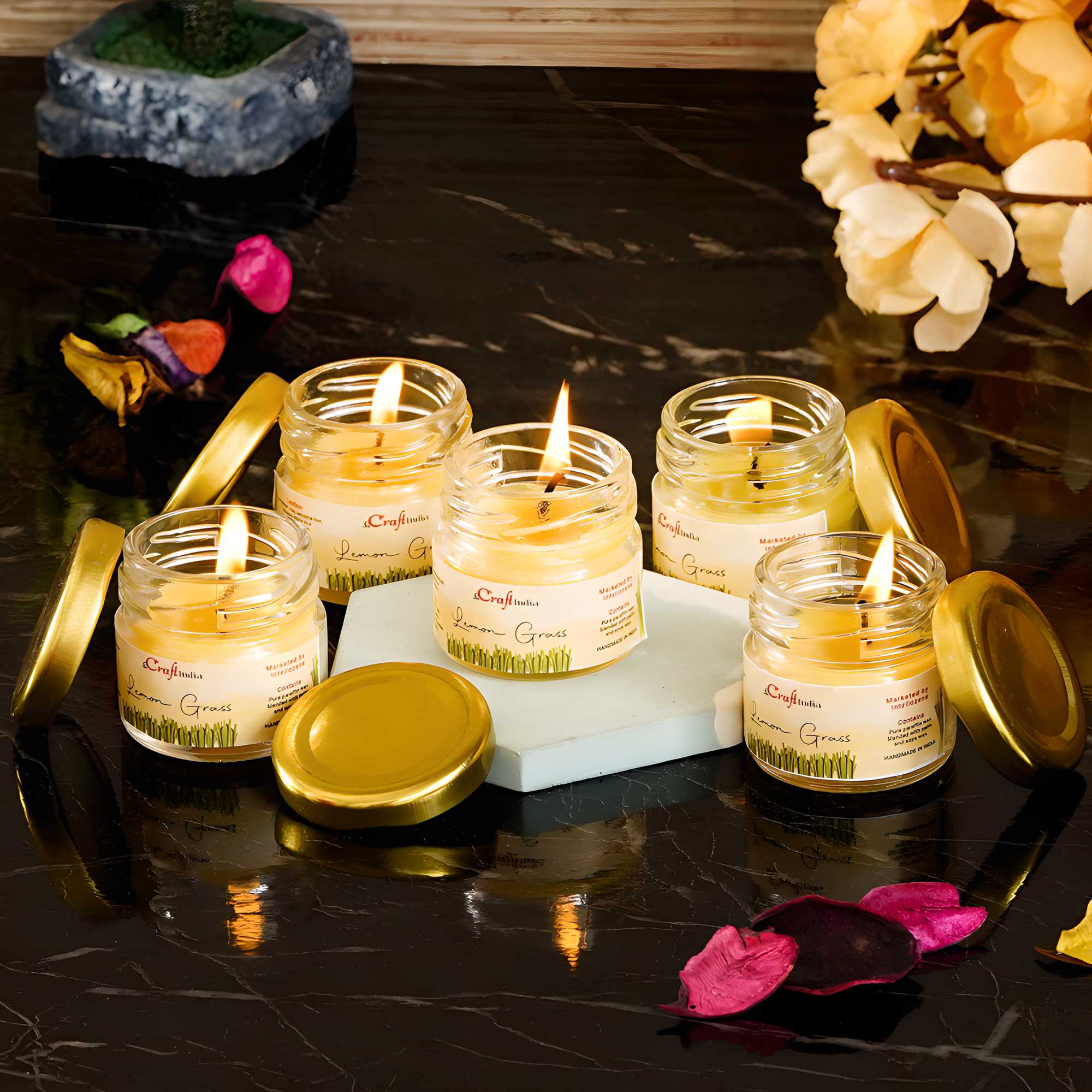 Lemon Grass Scented Minijar Candle