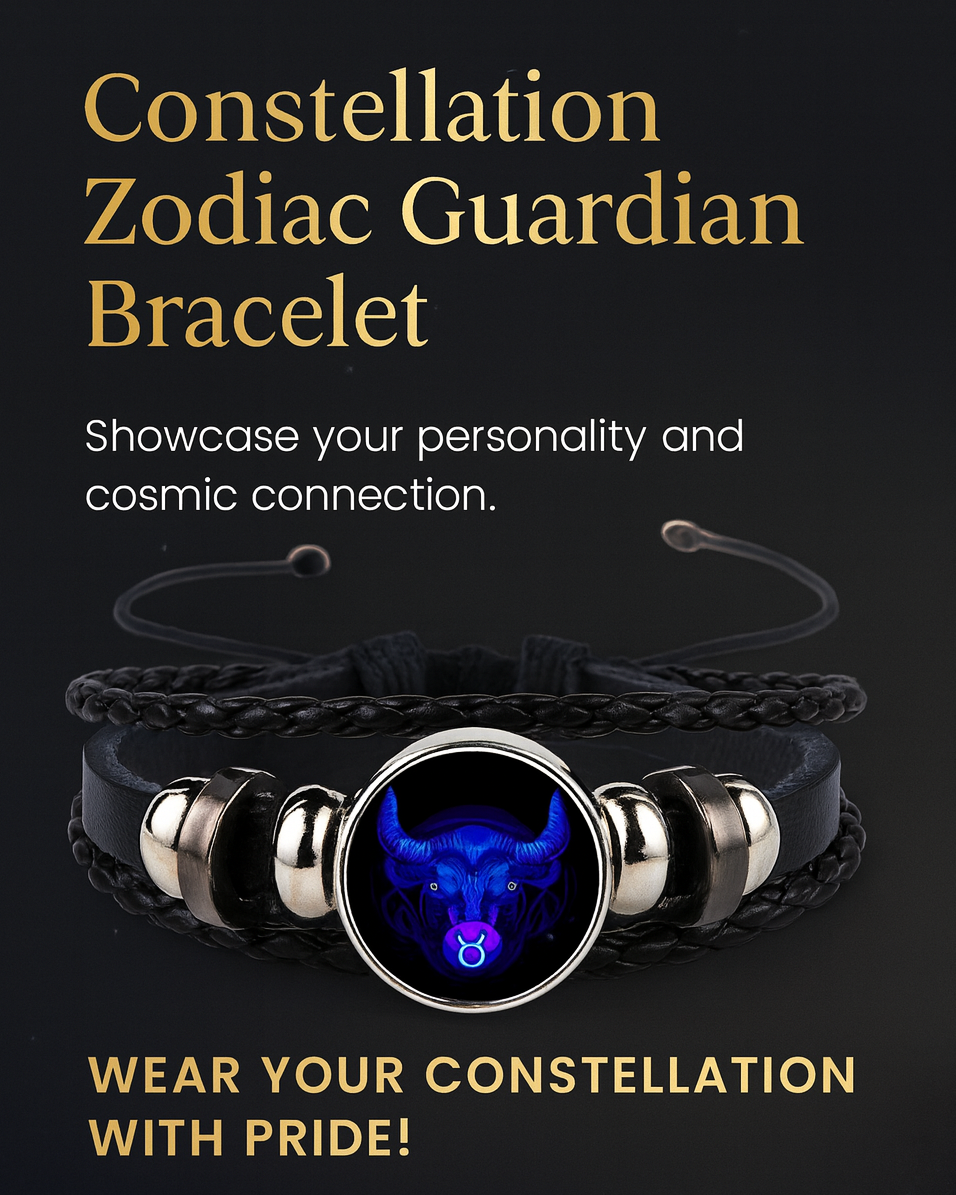 Zodiac Constellation Braided Leather Bracelet